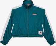 Mitchell & Ness Women's Mitchell & Ness Aqua Miami Dolphins Nylon Cropped Full-Zip Jacket