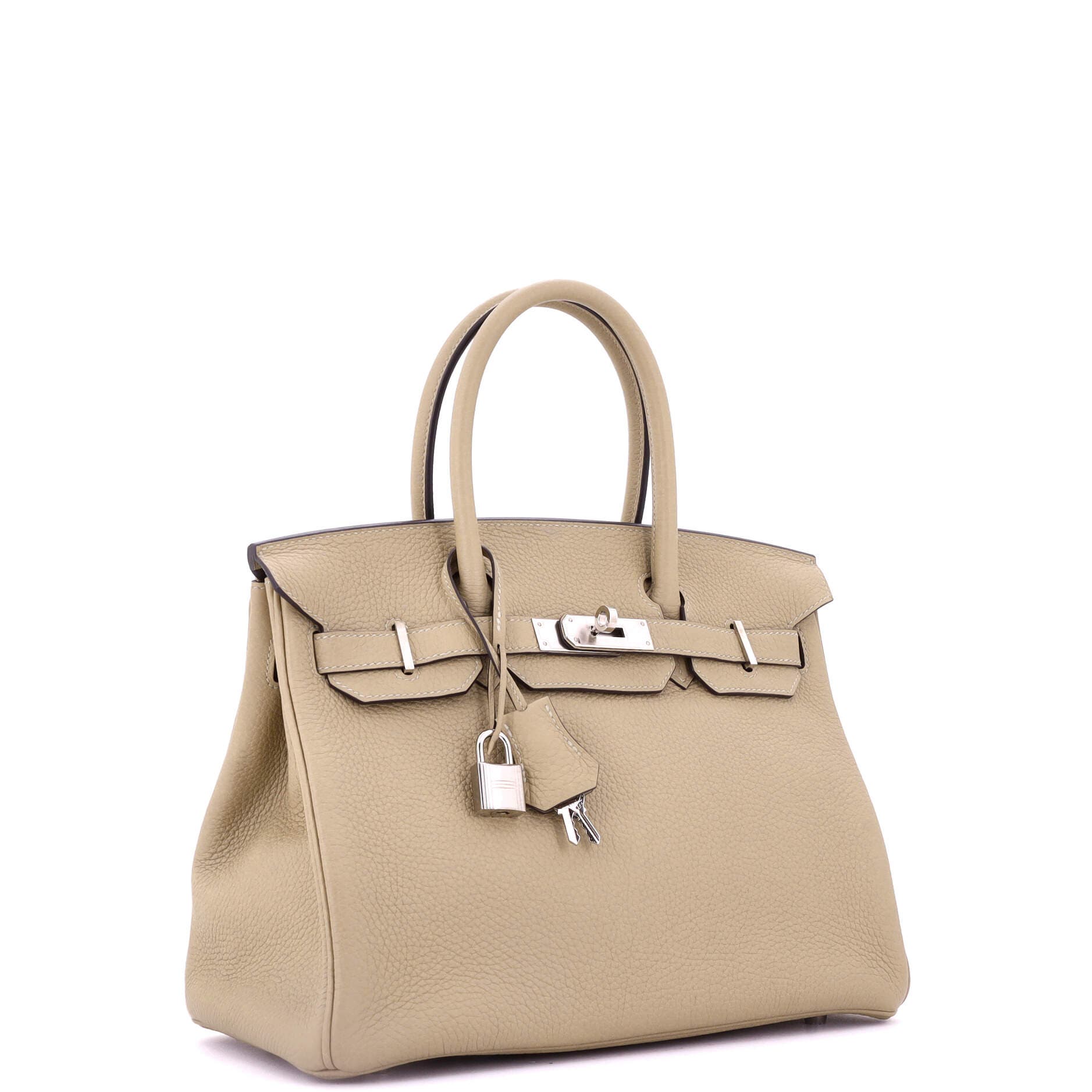 Pre-Owned Hermes Birkin Handbag Light Clemence with Palladium Hardware 30, Alternate, color, 
