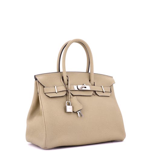 Pre-owned Hermes Hermes Birkin Handbag Light Clemence With Palladium Hardware 30 In Nude