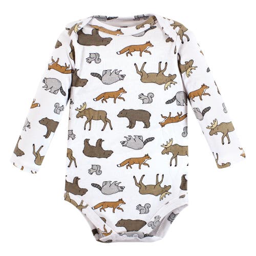 Hudson Baby Cotton Long-sleeve Bodysuits 3-pack In Multi