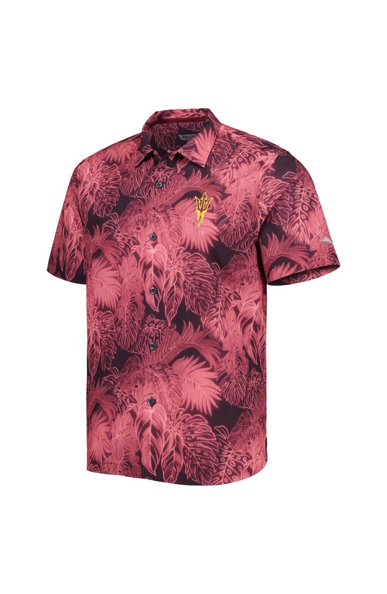 Tommy Bahama Men's Tommy Bahama Maroon Arizona State Sun Devils Coast Luminescent Fronds IslandZone Button-Up Camp Shirt, Alternate, color, 