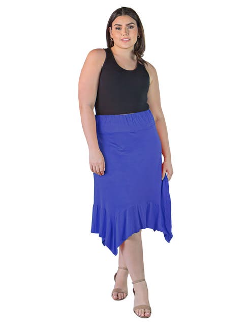 Knee Length Elastic Waist Skirt