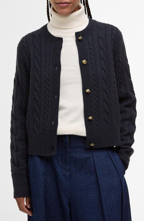 Elina Cable Stitch Wool & Cashmere Cardigan