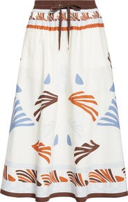Herno Summer Print Cotton Midi Skirt