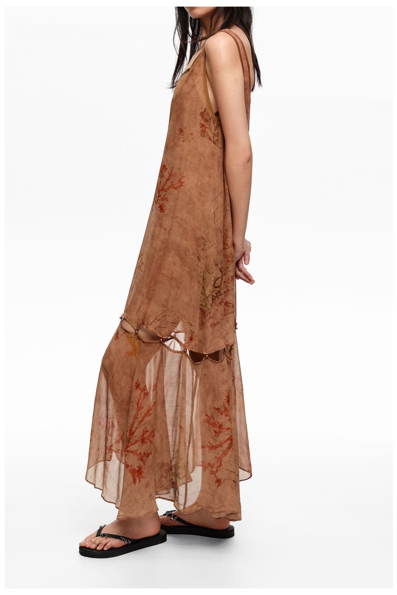 Dress With Buttoned Hem, Alternate, color, UNDERWATER GARDEN