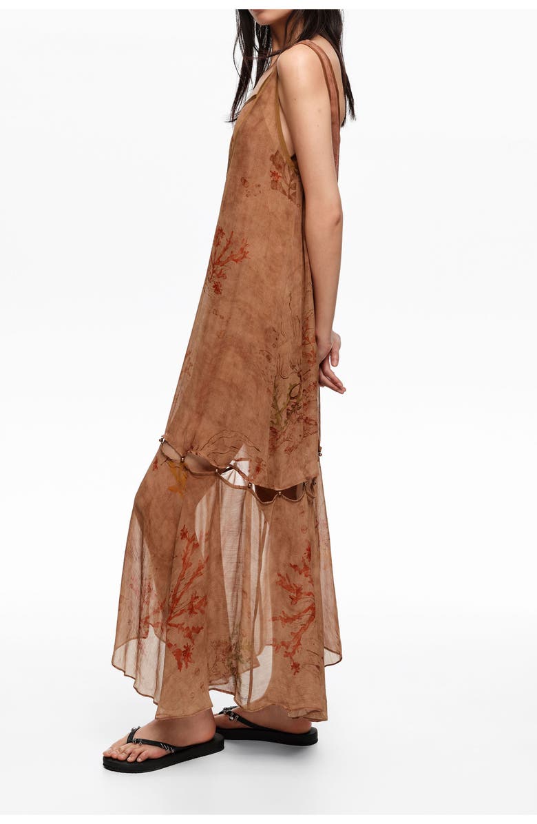 Bimba y Lola Dress With Buttoned Hem, Alternate, color, Underwater Garden