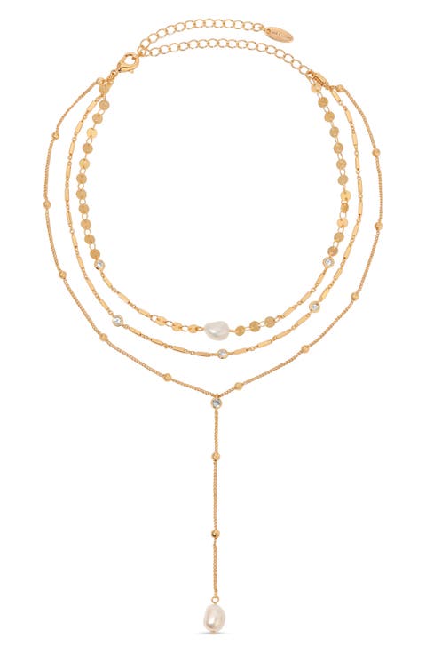 Forever Cultured Freshwater Pearl Layered Y-Necklace