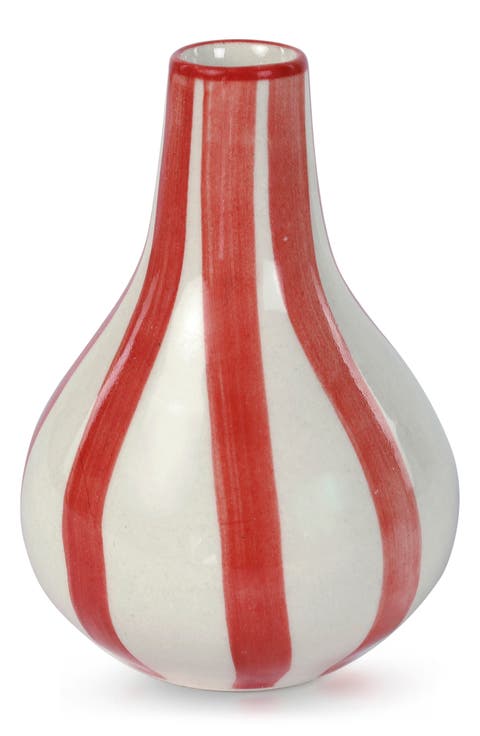 Ceramic Stripe Bud Vase