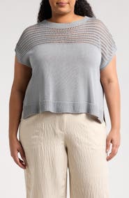 MAX STUDIO Open Weave Dolman Sweater