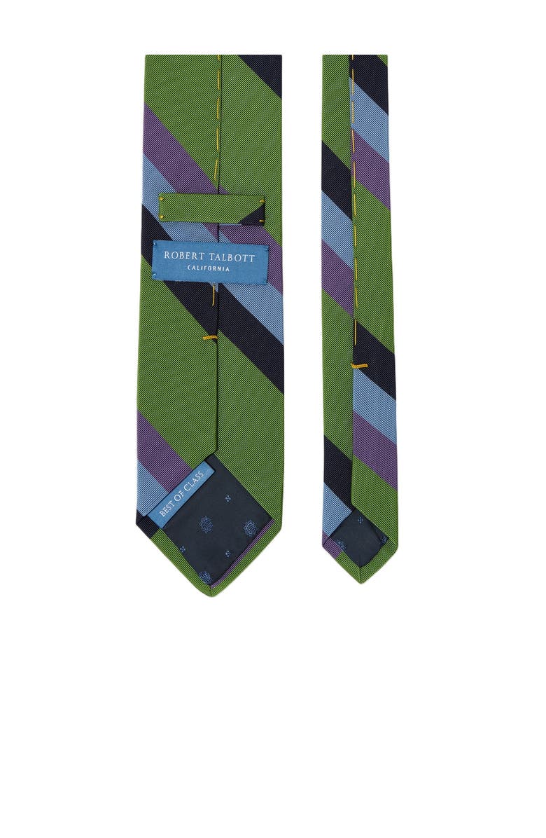 Robert Talbott Robert Bold Silk Cotton Stripe Best of Class Necktie, Alternate, color, Green Multi