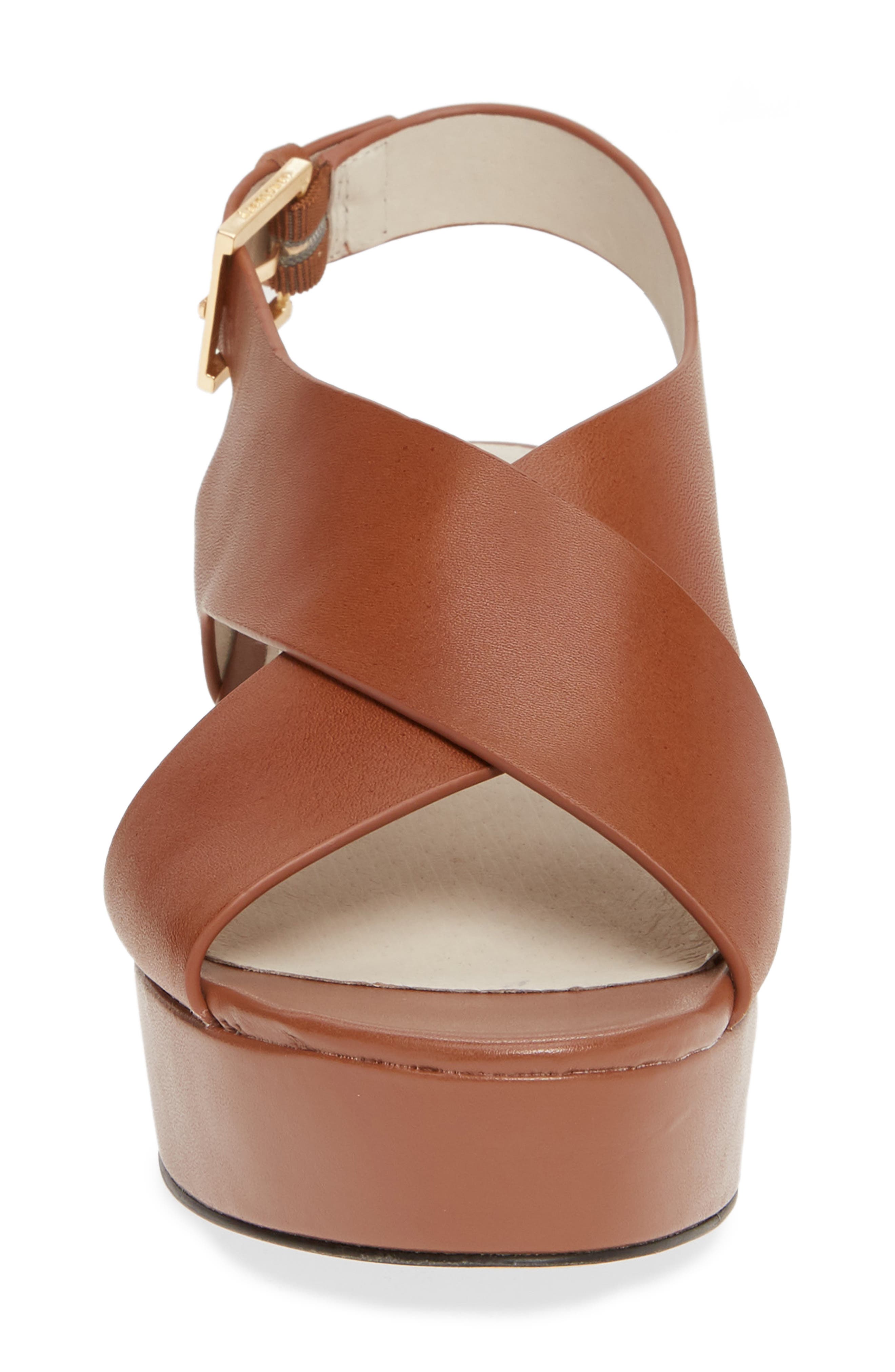 Cruise Platform Sandal, Alternate, color, COGNAC LEATHER