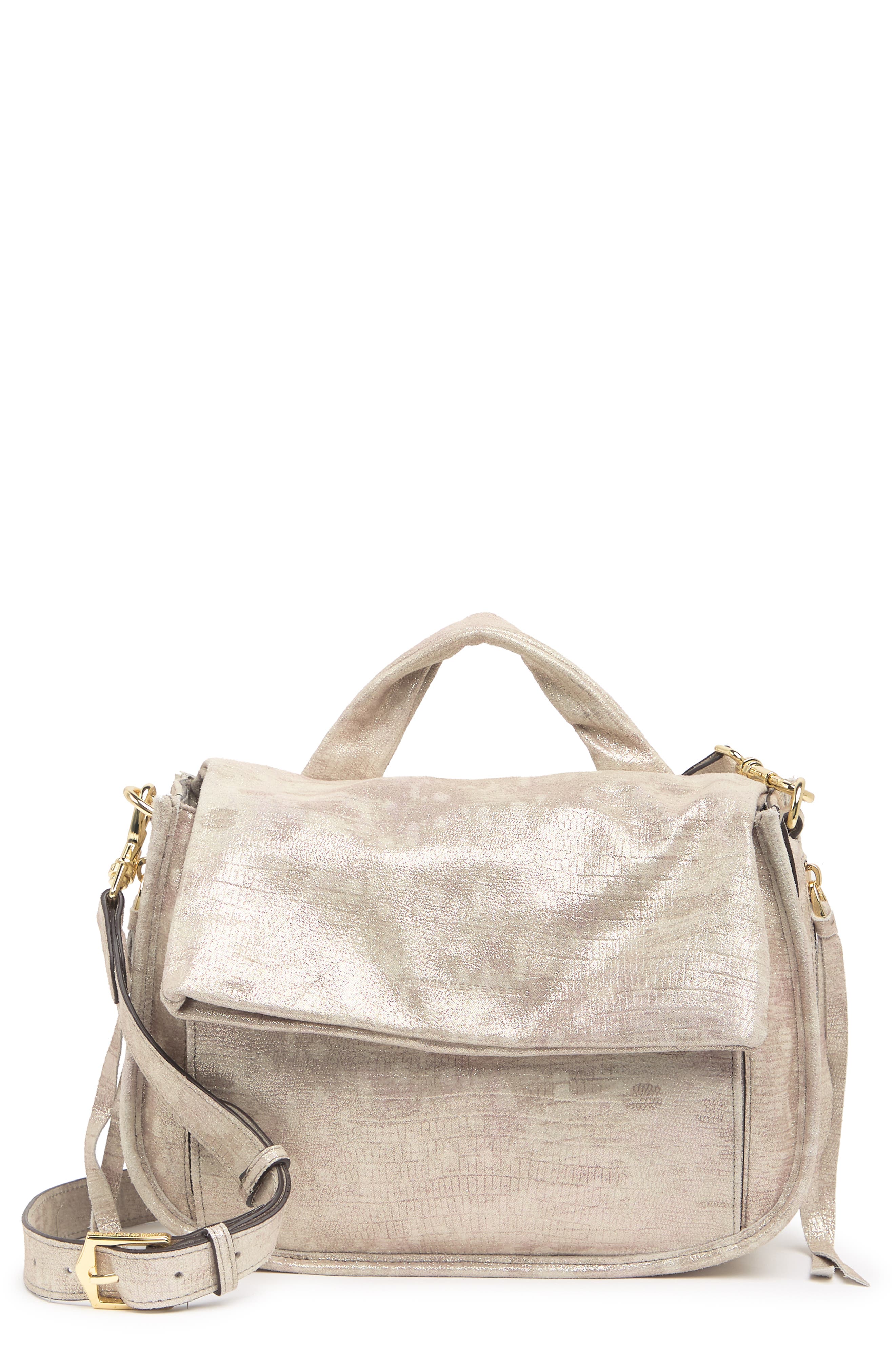 KESTENBERG Astor Place Saddle Bag, Main, color, METALLIC LIZARD
