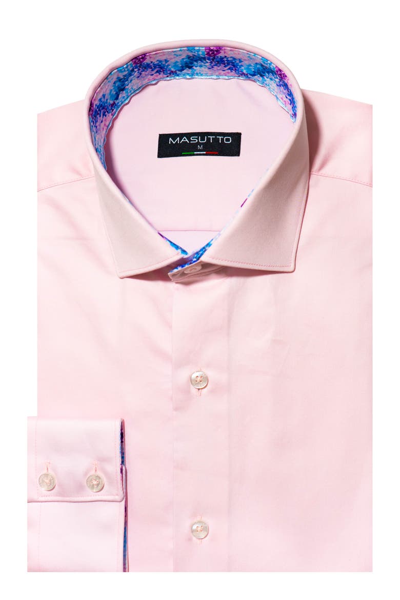Jude Solid Button-Up Long Sleeve Shirt, Main, color, Pink