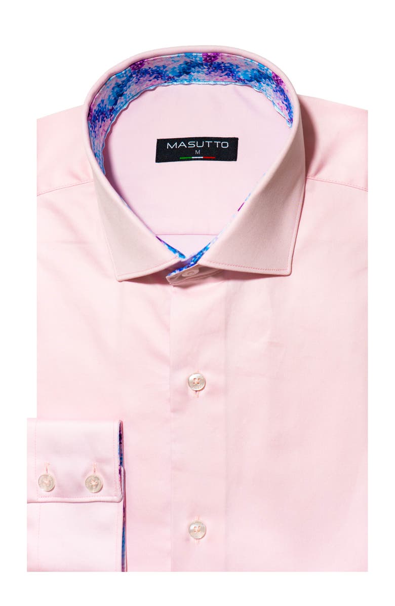 MASUTTO Jude Solid Button-Up Long Sleeve Shirt, Main, color, Pink