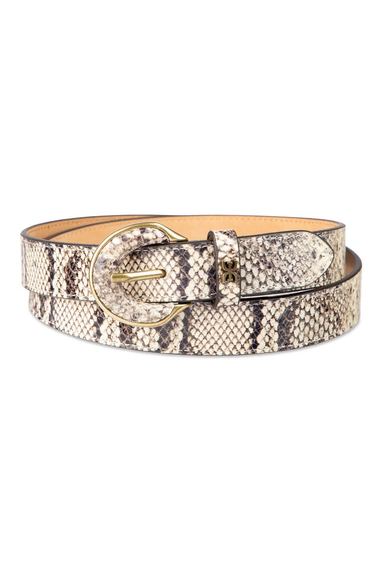 Leather Inlay Belt, Alternate, color, OFF WHITE SNAKE