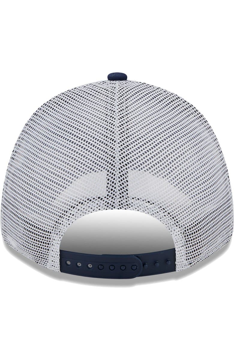 New Era Men's New Era College Navy/White Seattle Seahawks Logo Patch Trucker 9FORTY Snapback Hat, Alternate, color, 