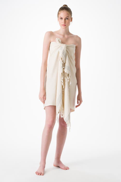Olive And Linen Olive & Linen Whisper Weight Natural Turkish Towel In Brown