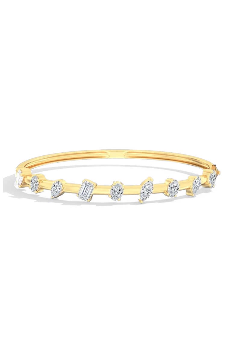 Spaced Multi-Shape Lab Diamond Bangle in 14K Gold, Main, color, Yellow Gold
