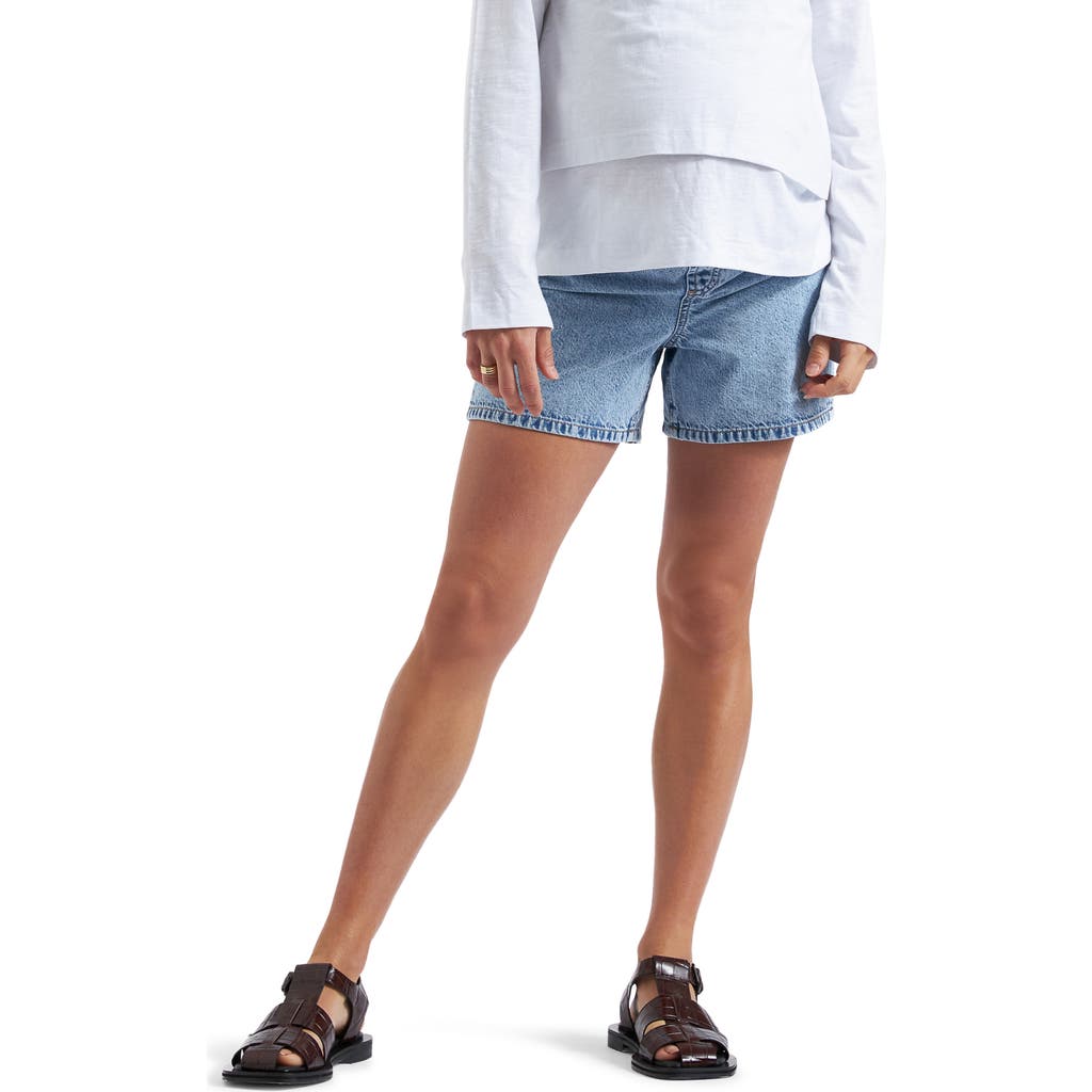 Ripe Maternity Brooklyn Maternity Denim Shorts In Light Wash