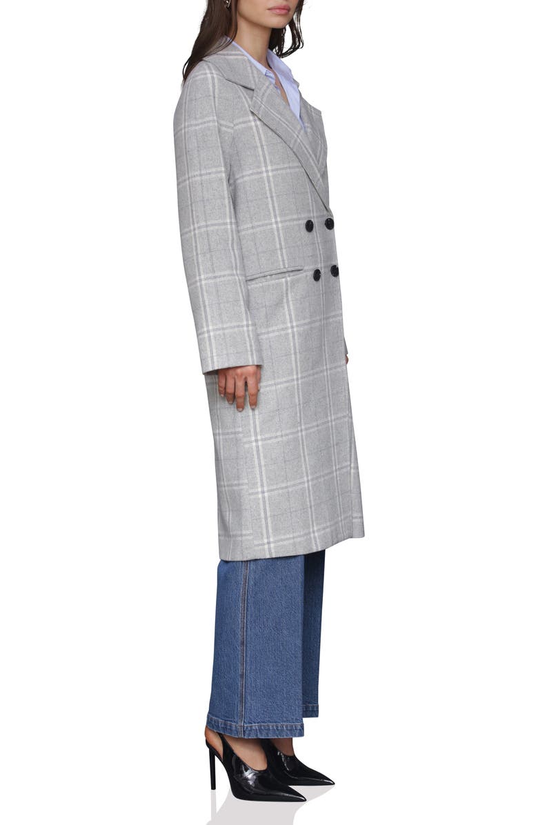 Avec Les Filles Walker Raglan Coat, Alternate, color, Light Grey Plaid