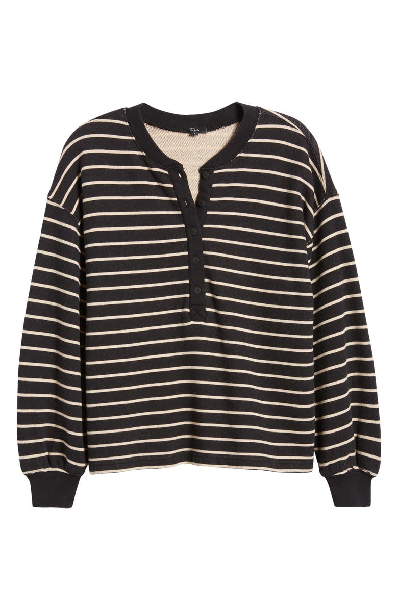 Rails Joan Stripe French Terry Top, Alternate, color, Black Ivory Stripe