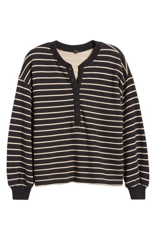 Rails Joan Stripe French Terry Top In Black Ivory Stripe