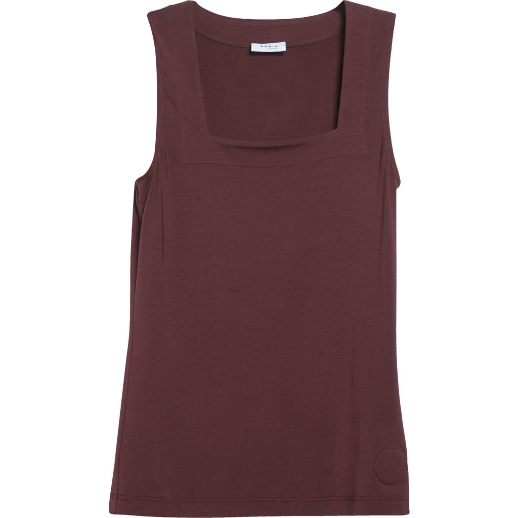 Akris Punto Dot Detail Stretch Modal Tank In Burgundy