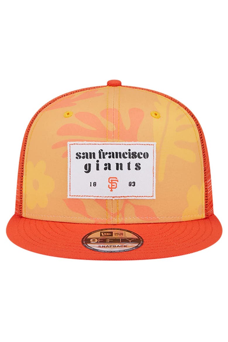 Men's New Era Orange San Francisco Giants Bikini Bottom Trucker 9FIFTY Snapback Hat, Alternate, color, Orange