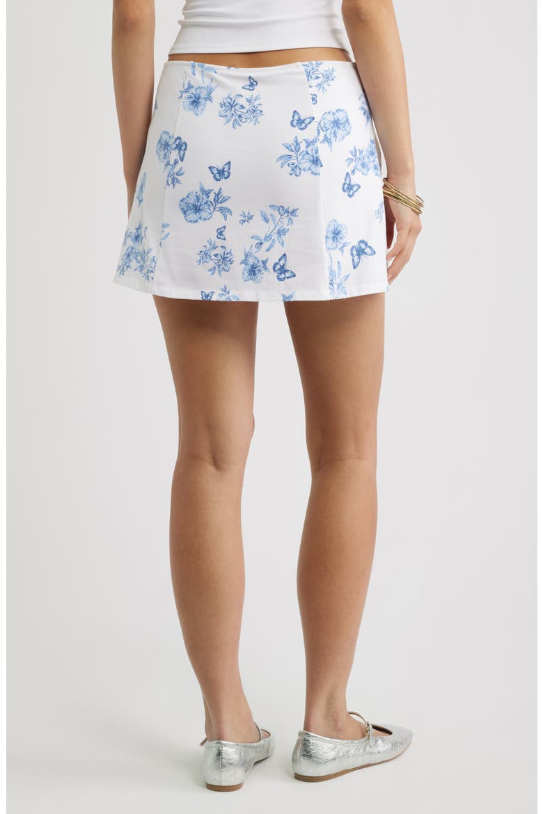 Cotton Jersey Mini Skort, Alternate, color, WHITE BLUE TALIA FLORAL