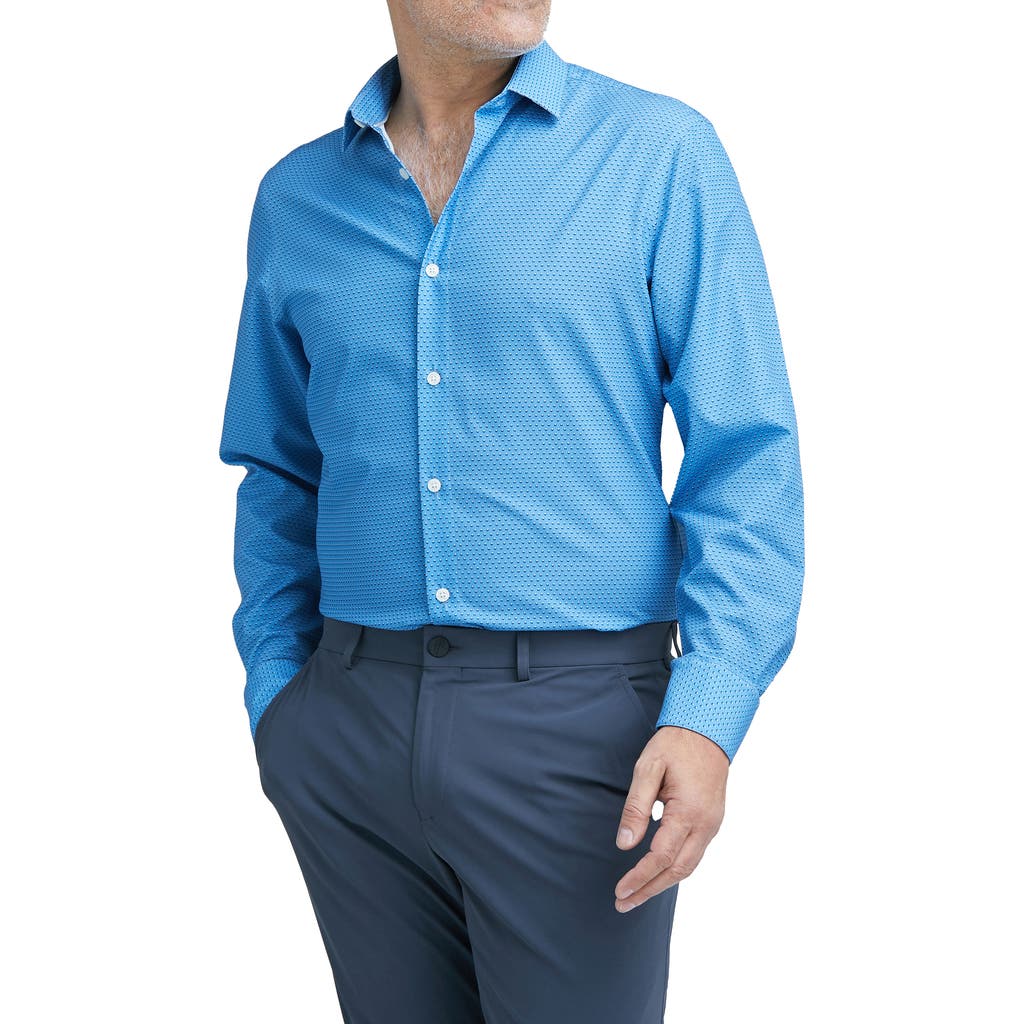 STATE OF MATTER The Phoenix Woven Dress Shirt in Medium Blue