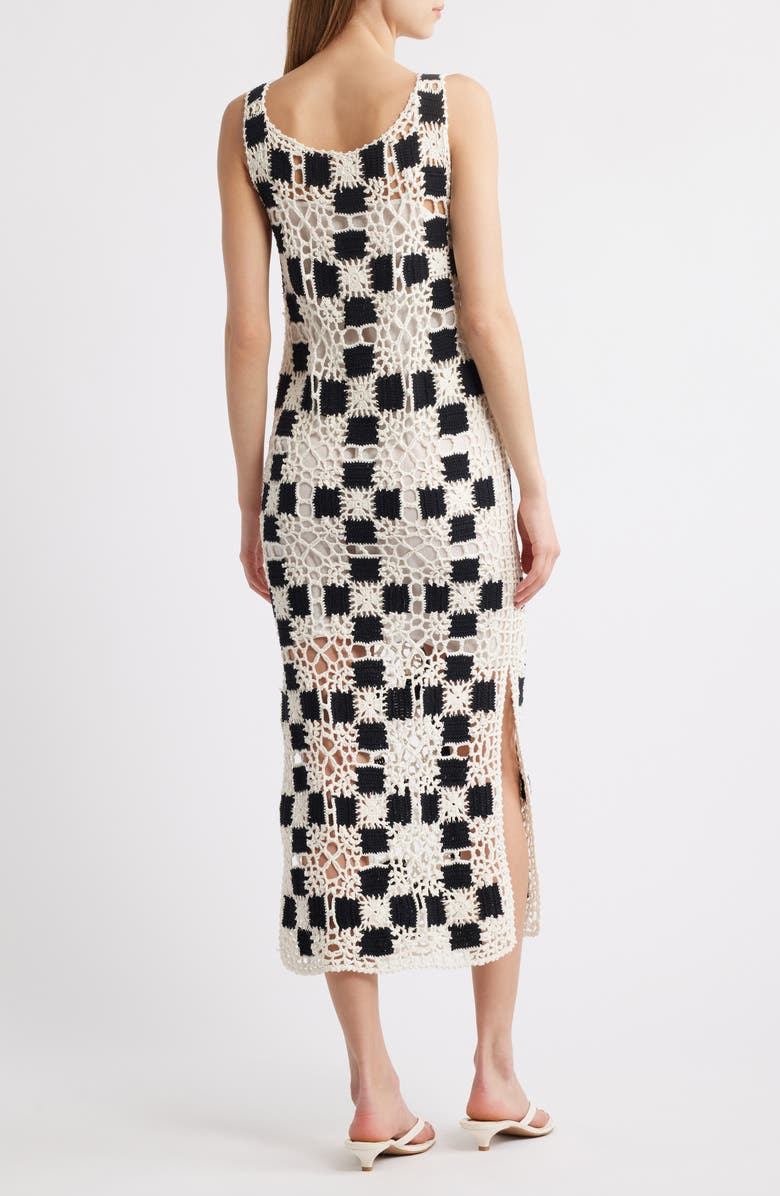 Cleobella Lily Sleeveless Crochet Midi Dress, Alternate, color, Ivory / Black