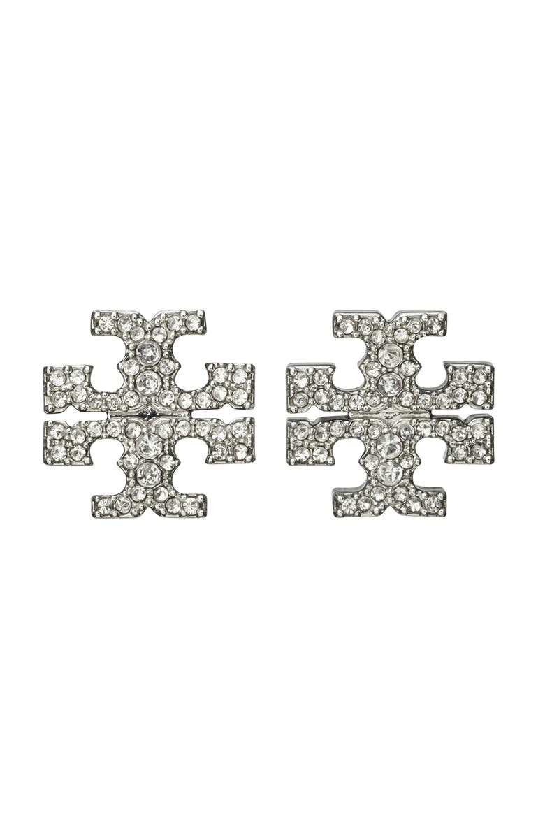 Tory Burch Icon Pavé Stud Earrings, Main, color,