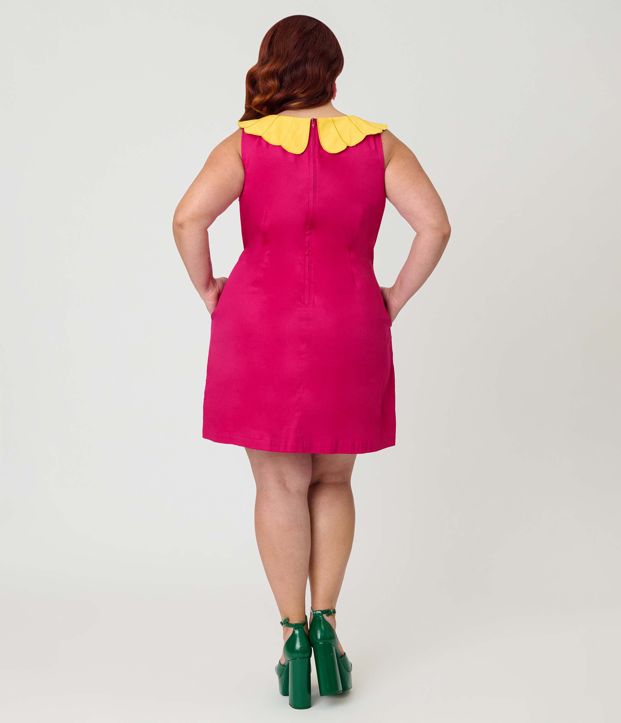 Plus Size Petal Collar Shift Dress - image 2