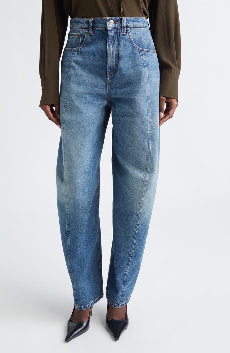 Victoria Beckham Curved Leg Jeans, Main, color, Classic Blue Wash