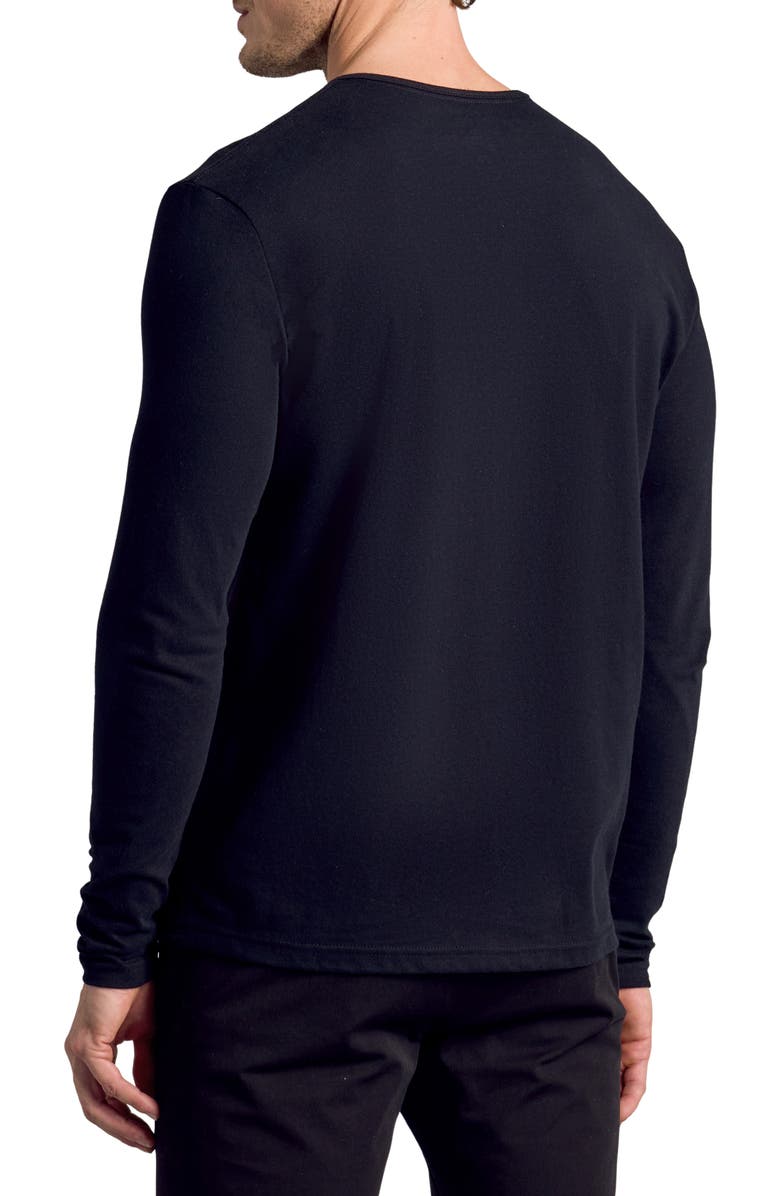 True Classic Classic Long Sleeve Henley, Alternate, color, Black