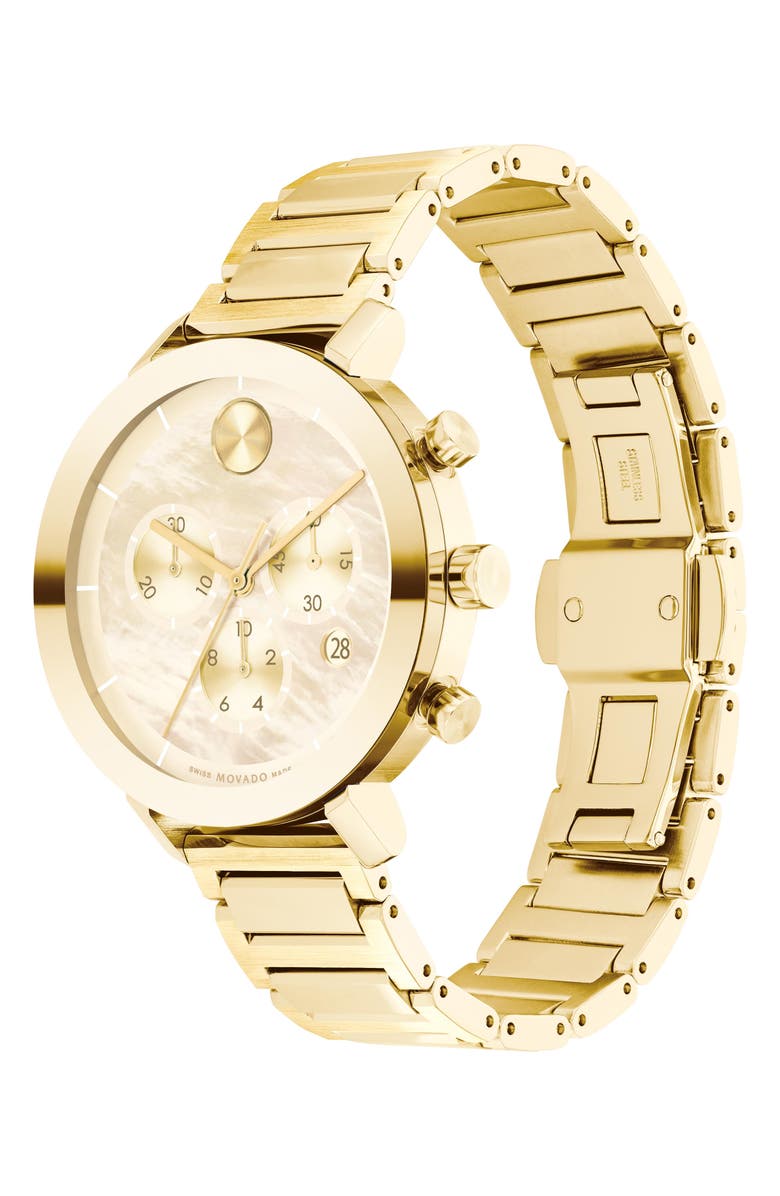Movado Bold Evolution Chronograph Bracelet Watch, 38mm, Alternate, color, Gold