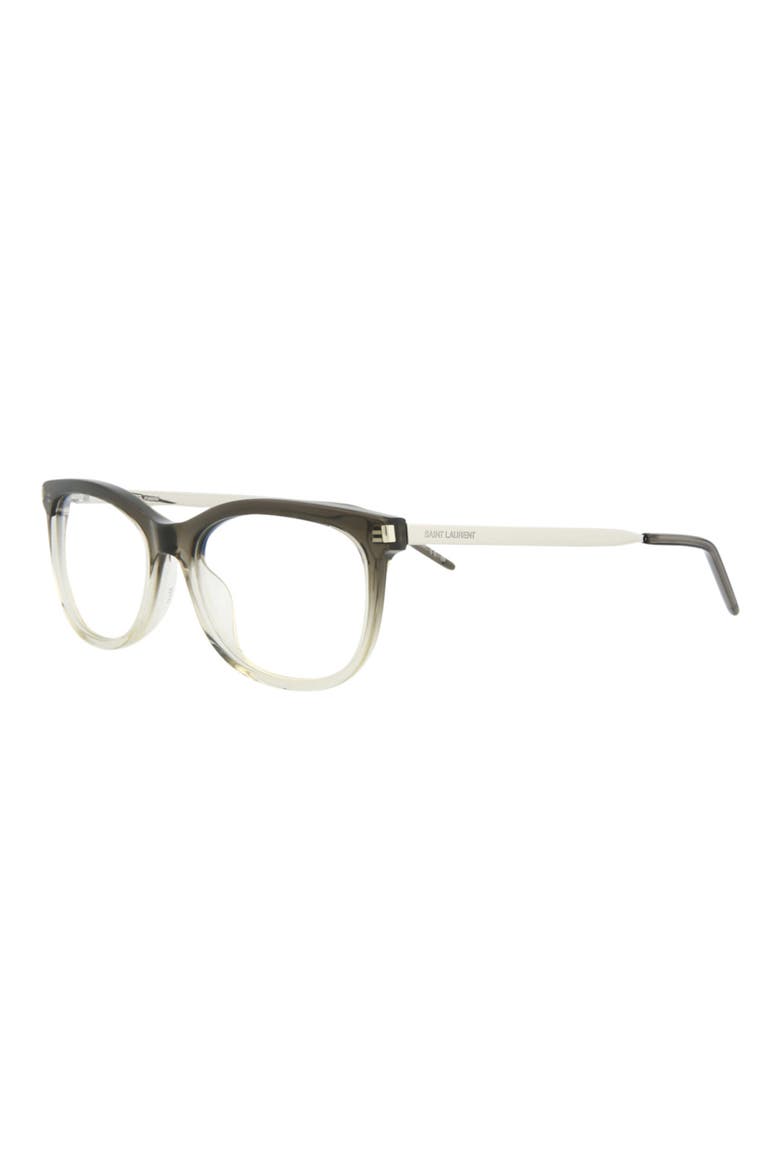 53mm Oval Optical Glasses, Alternate, color, GREY SILVER TRANSPARENT