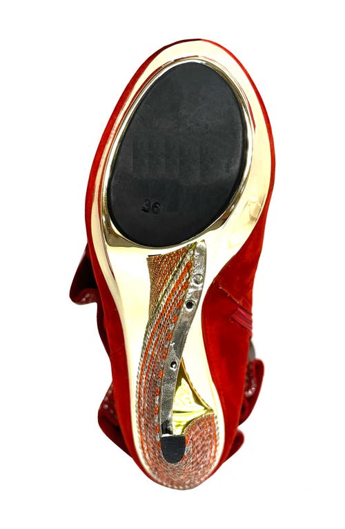 Lady Couture Venice Platform Wedge Bootie In Red
