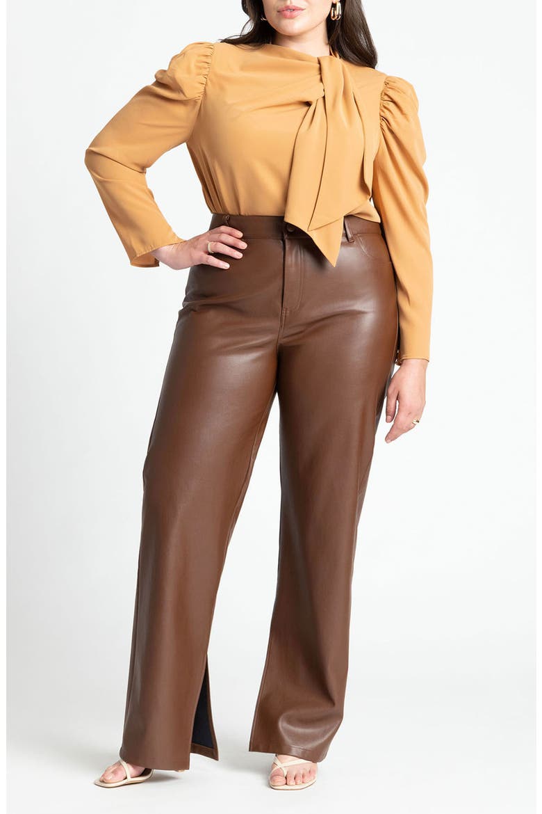 Faux Leather Pants, Alternate, color, ROCKY ROAD