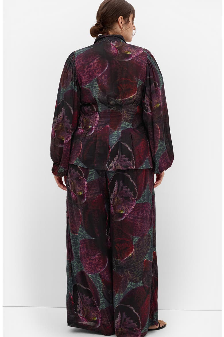 Piper Printed Wide Leg Pants, Alternate, color, BLACK ORCHID