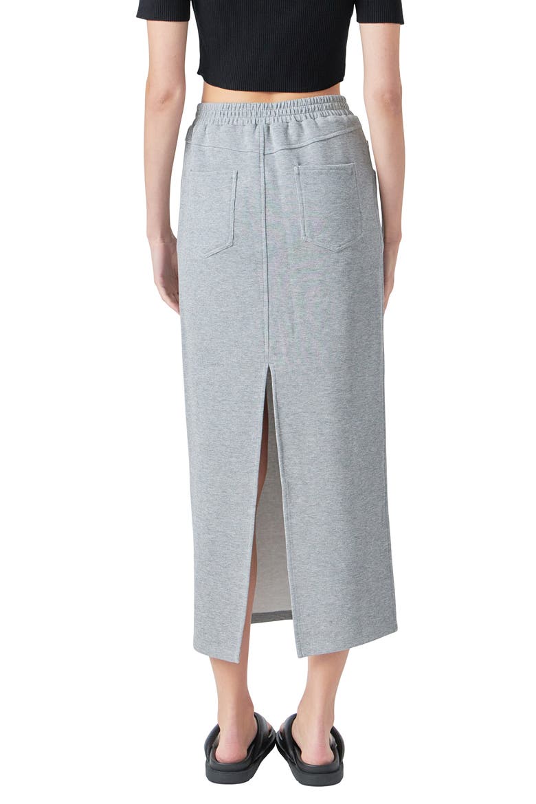 French Terry Maxi Skirt, Alternate, color, HEATHER GREY