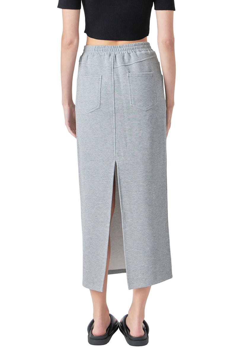 Grey Lab French Terry Maxi Skirt, Alternate, color, Heather Grey