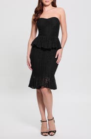 GUESS Strapless Harley Ruffle Dress