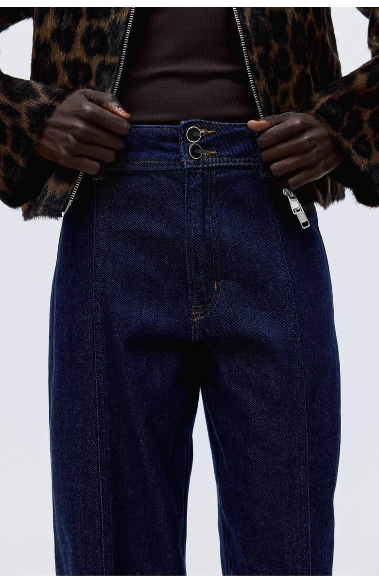 H&M Wide High Jeans, Alternate, color, Dark Denim Blue