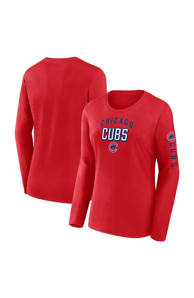 FANATICS Women's Fanatics Red Chicago Cubs Team Long Sleeve T-Shirt, Alternate, color,