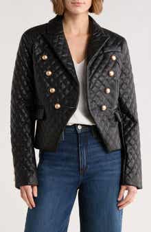 AREA STARS Diamond Quilted Faux Leather Jacket