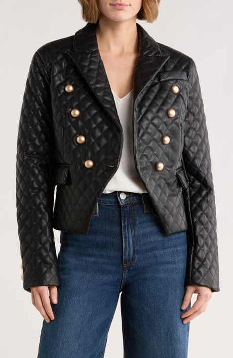 AREA STARS Diamond Quilted Faux Leather Jacket