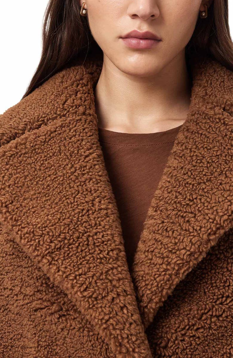 AllSaints Eddie Teddy Jacket, Alternate, color, Cognac Brown