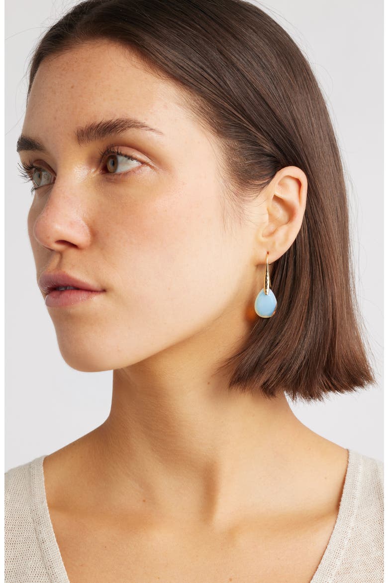 Teardrop Stone Drop Earrings, Alternate, color, OPAL- GOLD