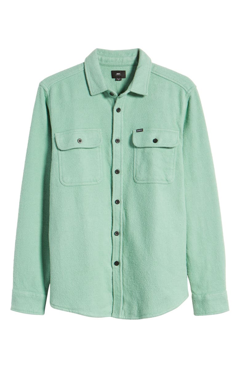 Obey Outpost Button-Up Chunky Flannel Shirt, Alternate, color, 
